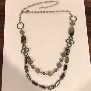 Lia Sophia double-strand abalone shell necklace